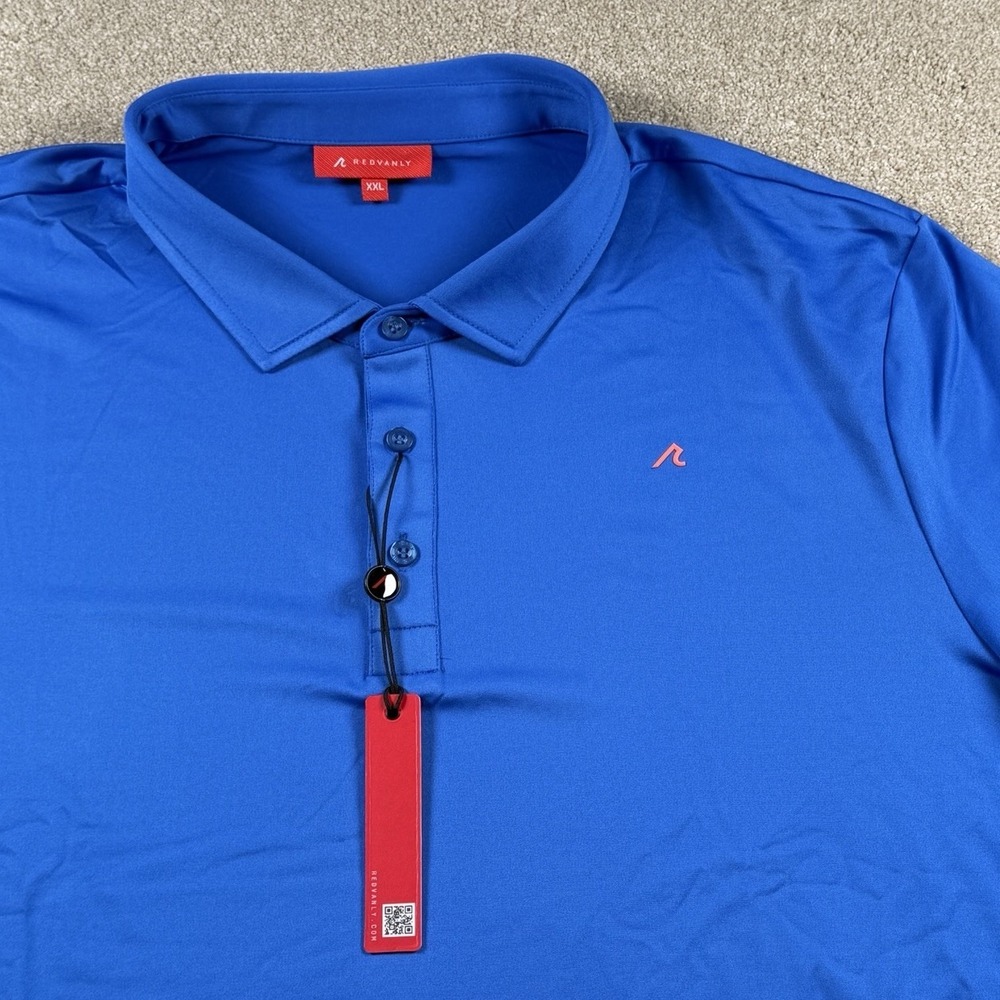 Redvanly Heyward Polo Shirt Mens XXL Marine Blue Golf Shirt Purepoly NEW - Picture 1 of 7